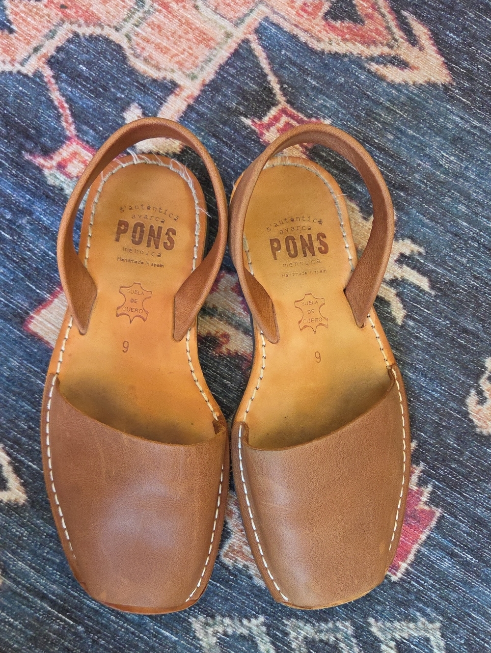 PONS Women's Tan Leather Slingback Sandals